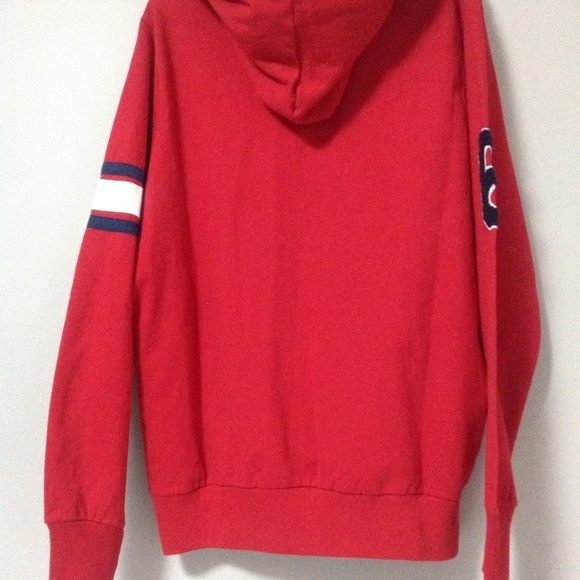 American Rag Men's Varsity Patch Red Hoodie Size L - Picture 6 of 8